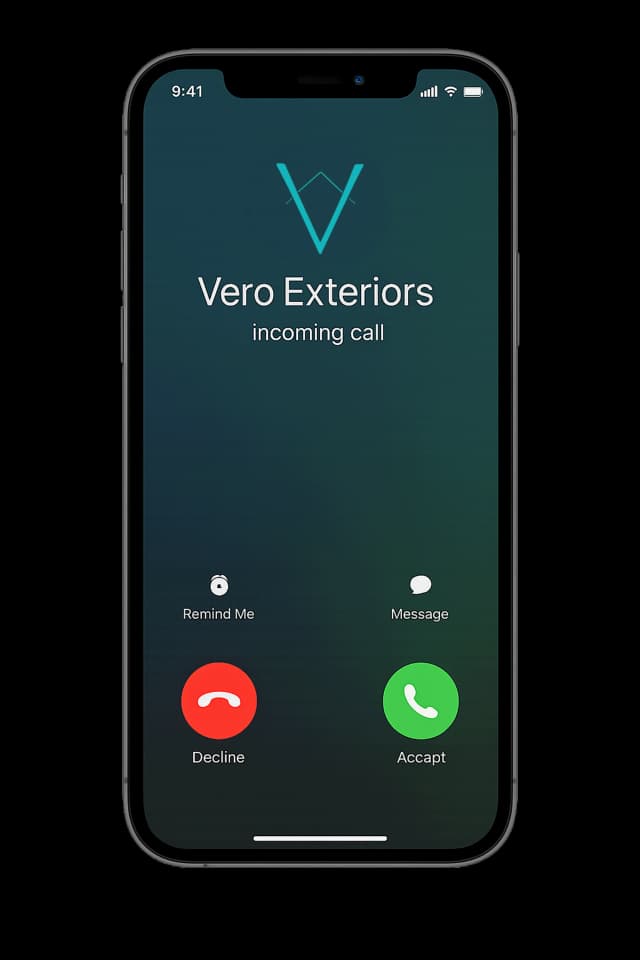 Vero Exteriors incoming call