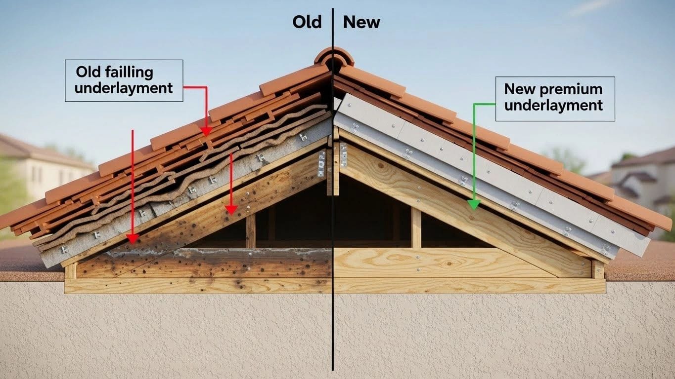 Tile roof underlayment replacement Arizona