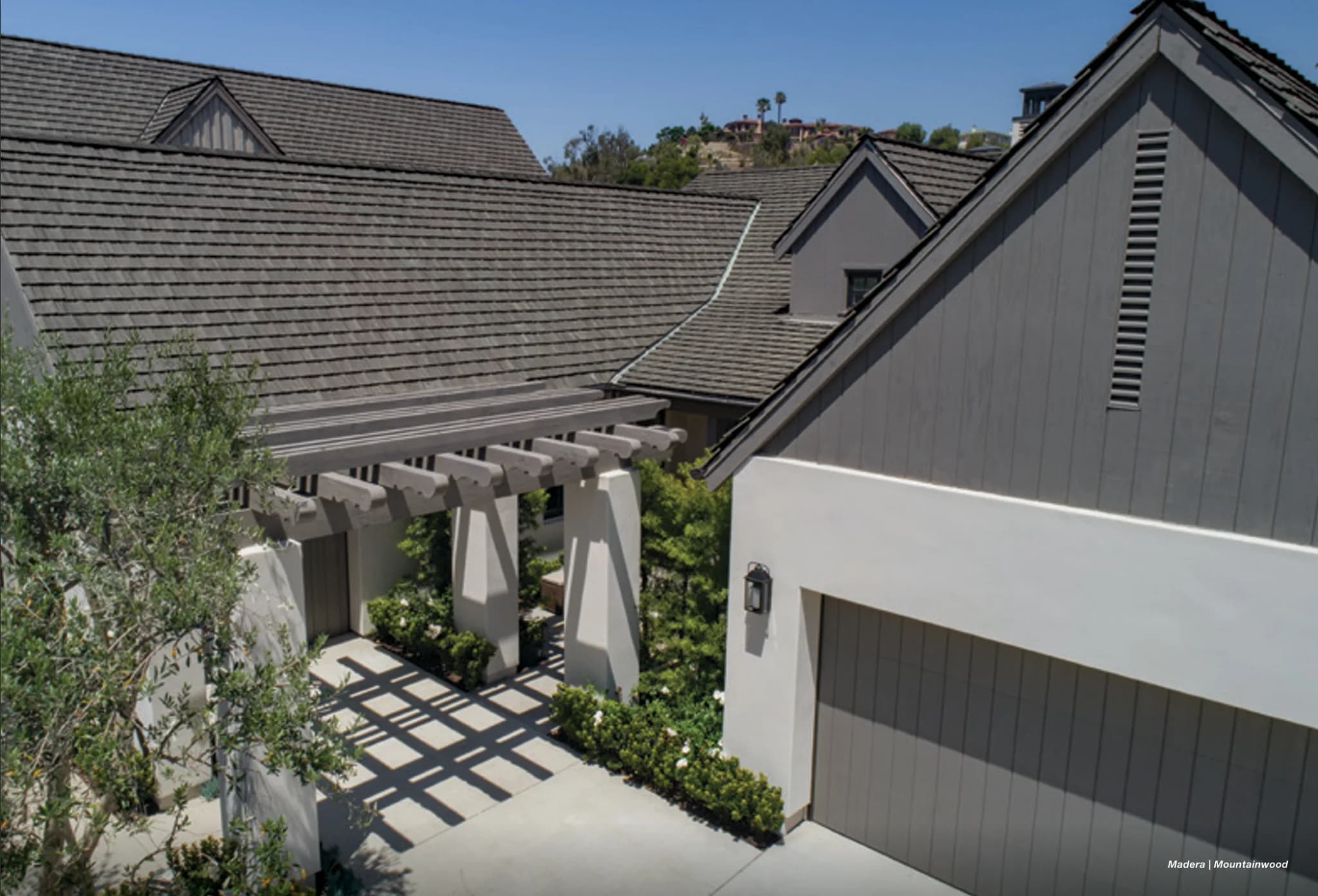 Concrete slate tile roofing background