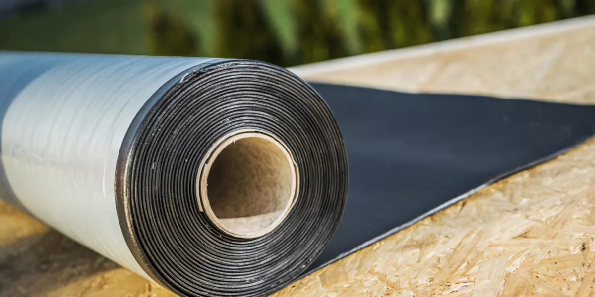 Elastomeric rubber membrane flat roofing background